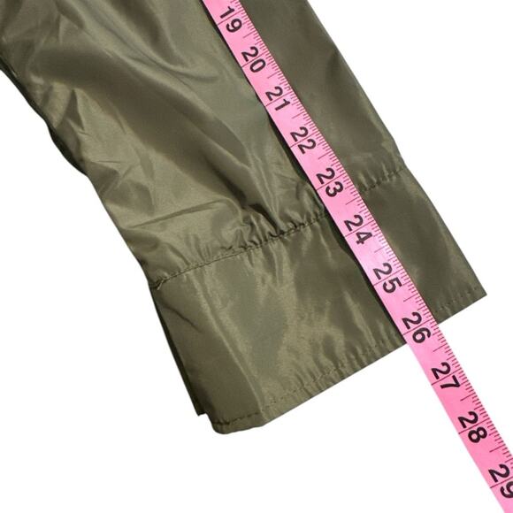 Kate Kasin Olive Green Lightweight Raincoat Jacket with Detachable Hood Size L - Picture 6 of 6